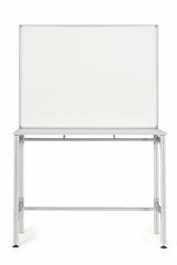 Bi-Office Desk with Magnetic Laquered Steel Whiteboard 1200x900mm Silver - SD162606 DD
