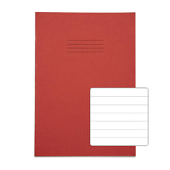 Rhino 13 x 9  A4+ Oversized Exercise Book 40 Page Feint Ruled 12mm Red (Pack 100) - VDU024-210-2 DD