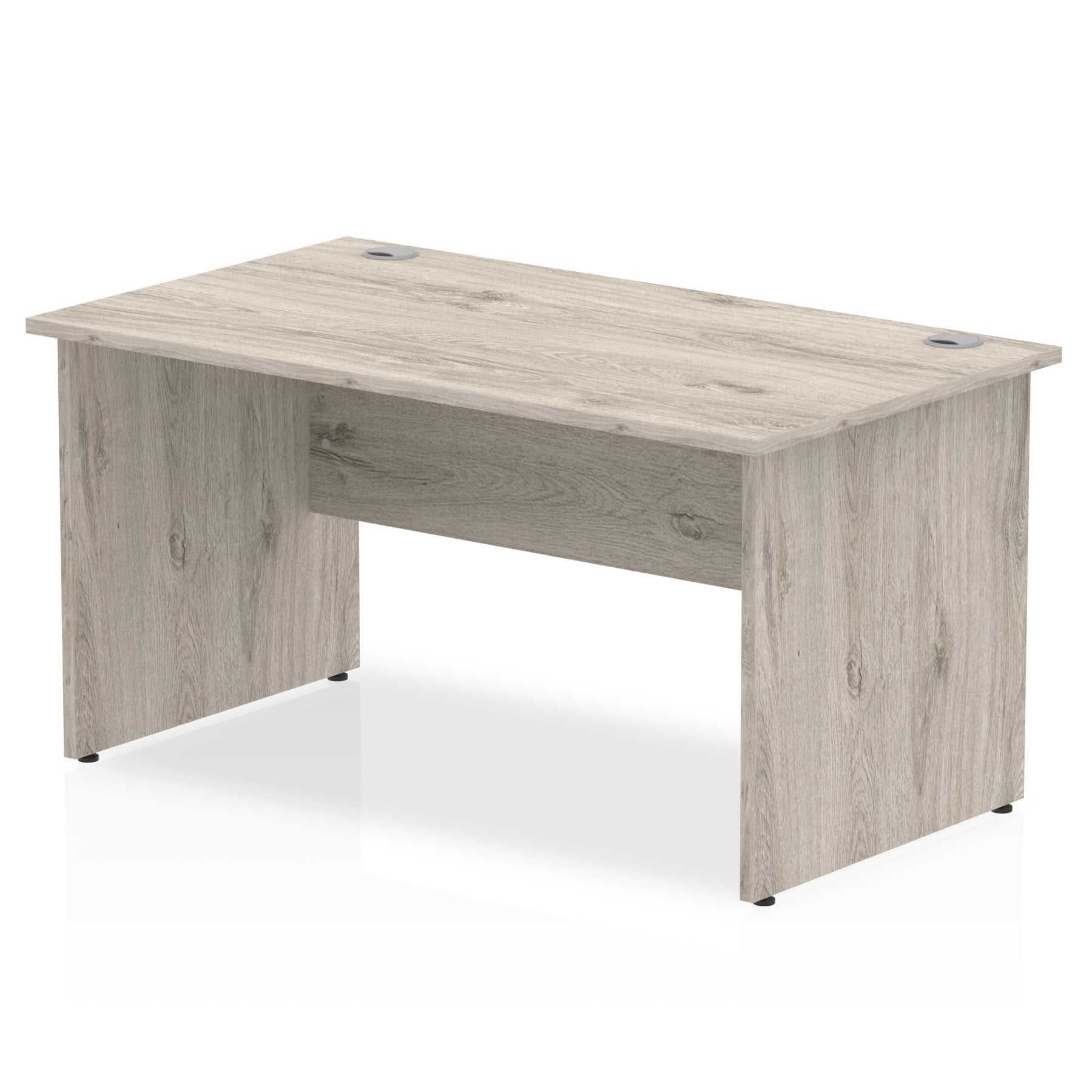 Impulse 1400 x 800mm Straight Desk Grey Oak Top Panel End Leg I003087 DD
