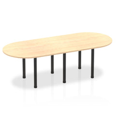 Dynamic Impulse 2400mm Boardroom Table Maple Top Black Post Leg I004184 DD