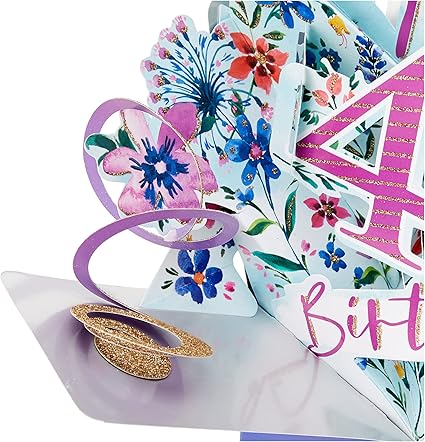 Happy 40th Birthday Pop-Up Greeting Card Original Second Nature 3D Pop Up Cards