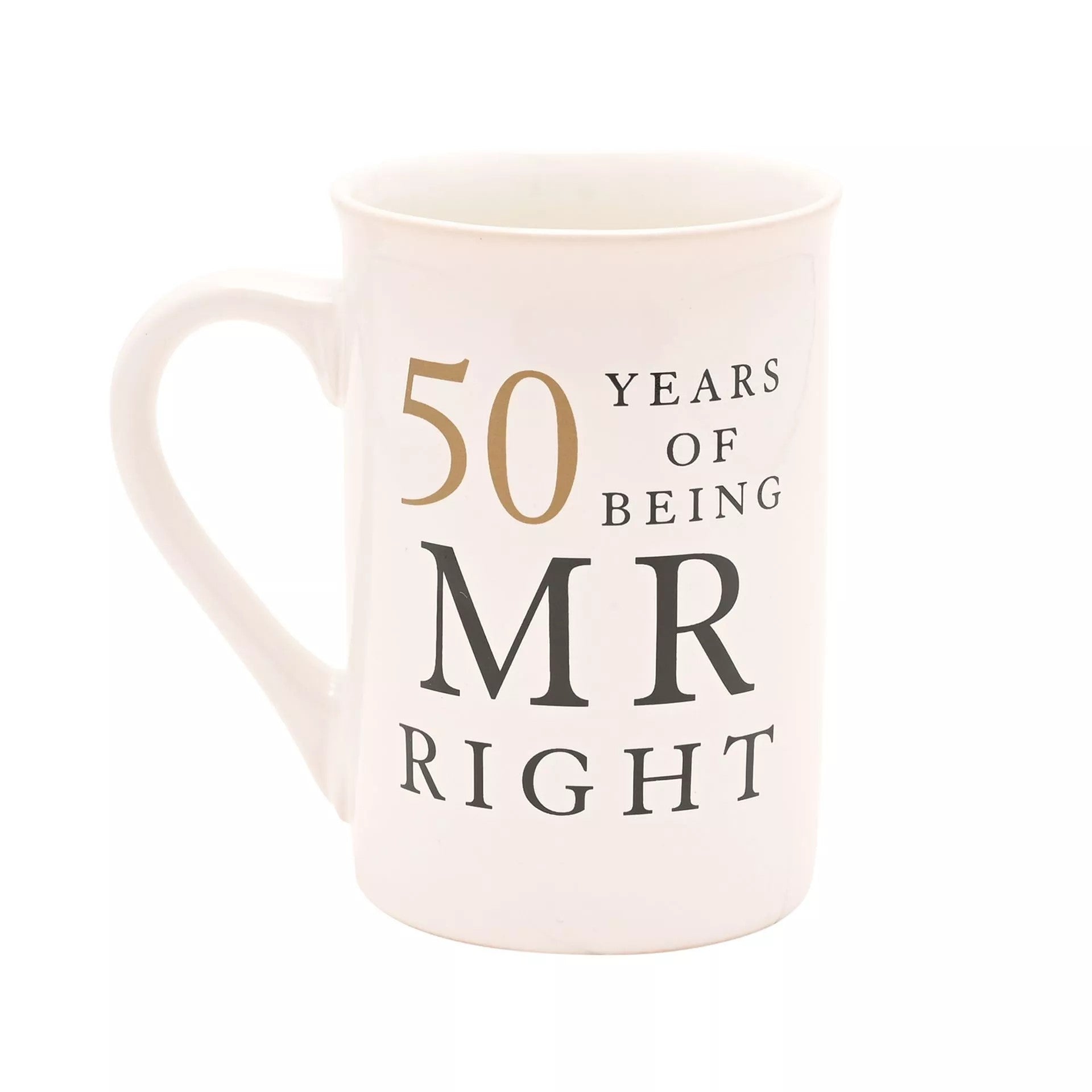 Widdop Amore 50 Years Mr and Mrs anniversary gift set with decorative keepsakes and matching accessories displayed together.