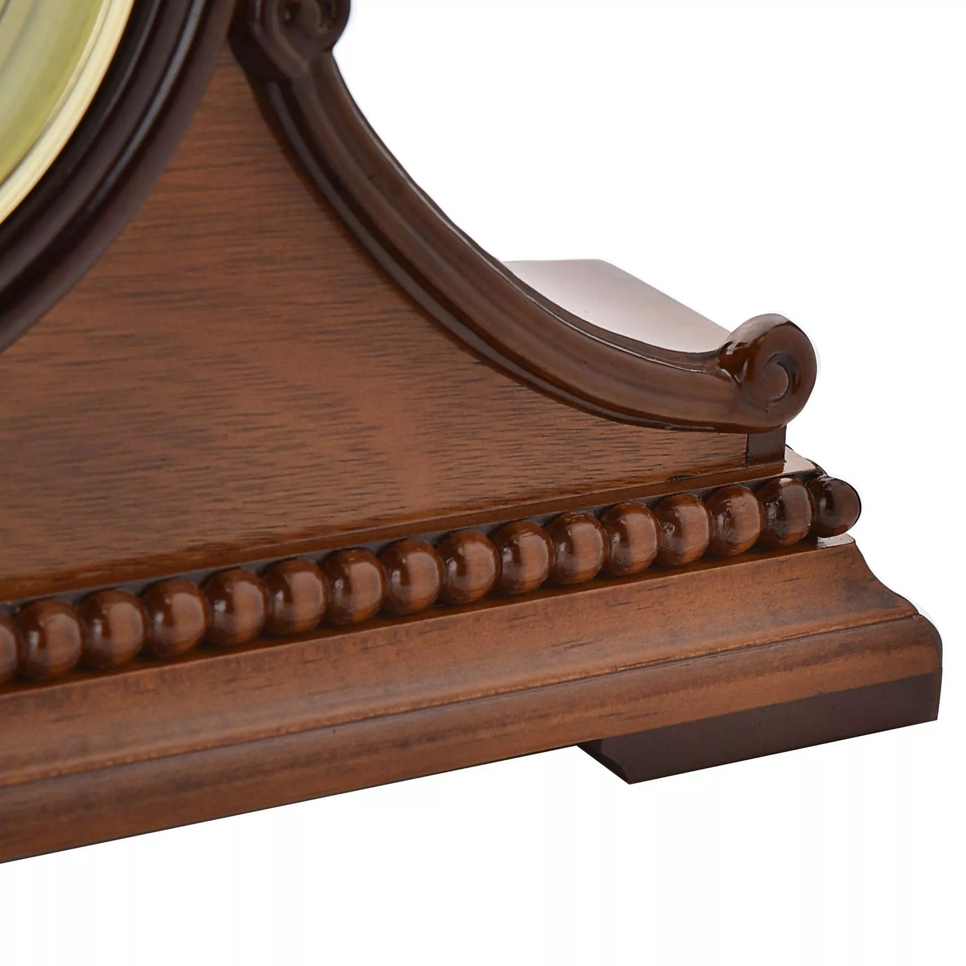 Widdop & Co wooden Napoleon mantel clock with classic design and detailed craftsmanship, perfect for traditional home decor.