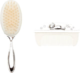 Widdop & Co silver-plated keepsake birth and christening gift set with brush and comb, elegant and finely crafted.