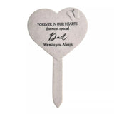 Widdop & Co memorial Heart Graveside Stake with "Thoughts of You Dad" inscription, designed as a heartfelt tribute for gravesite.