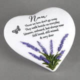 Widdop & Co Thoughts of You Heart Stone memorial keepsake with lavender color, designed to honor loved ones like Nan.