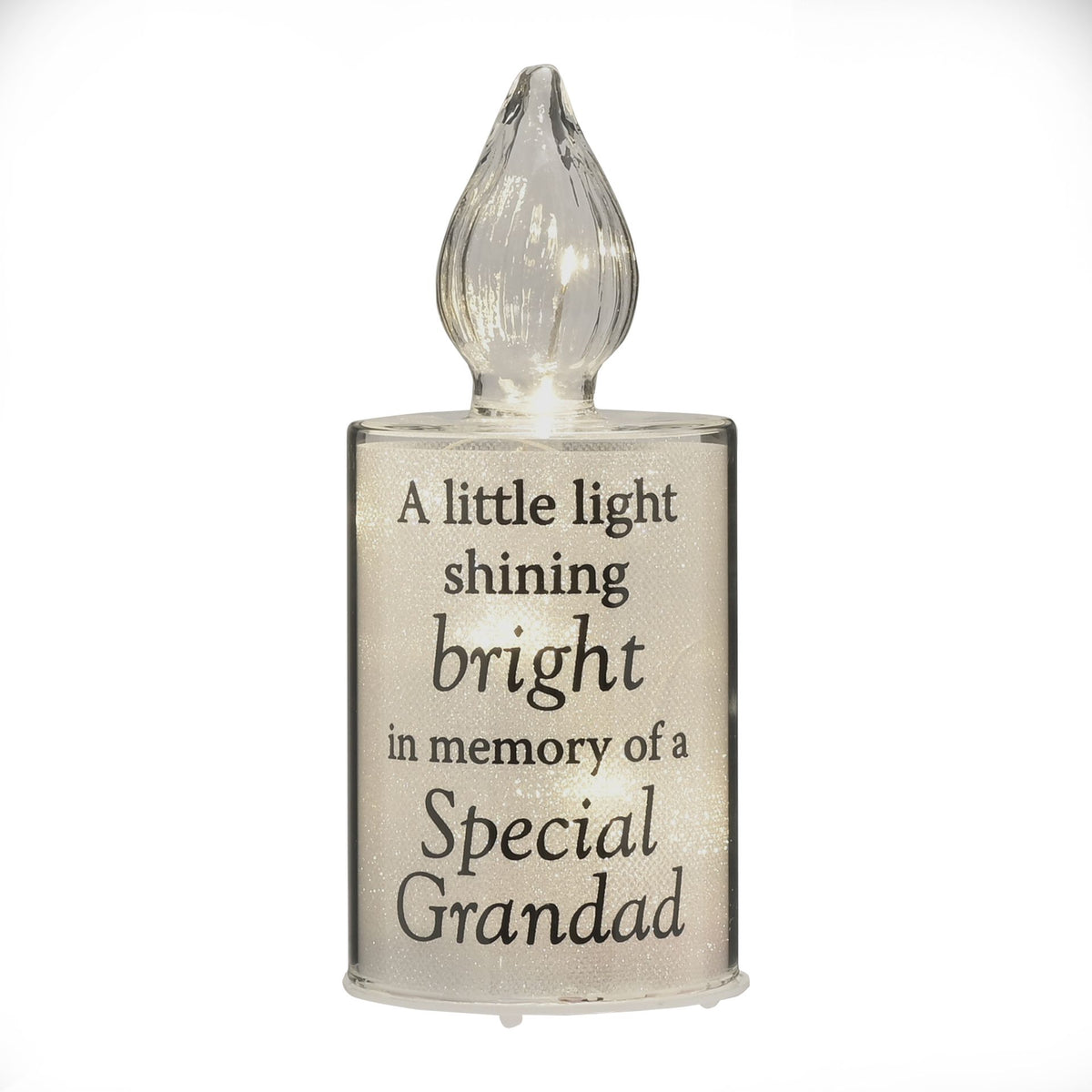 Widdop & Co Memory Candle Light for Grandad, memorial candle with soft glow, designed to honor and remember loved ones.