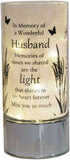 Widdop & Co Thoughts of You memorial tube light ornament for husband, a heartfelt memorial keepsake with a gentle glow.