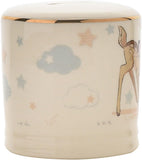 Widdop & Co Disney Bambi ceramic money box featuring Bambi and woodland scene design for keepsake or savings.