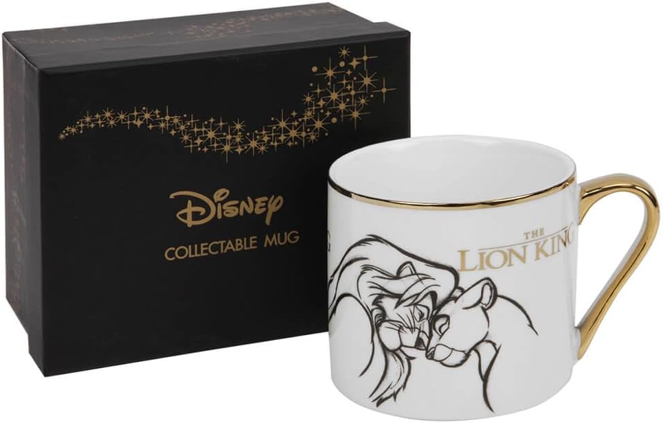 Widdop & Co Disney Lion King Simba and Nala coffee mug in gift box, featuring classic animated character design.