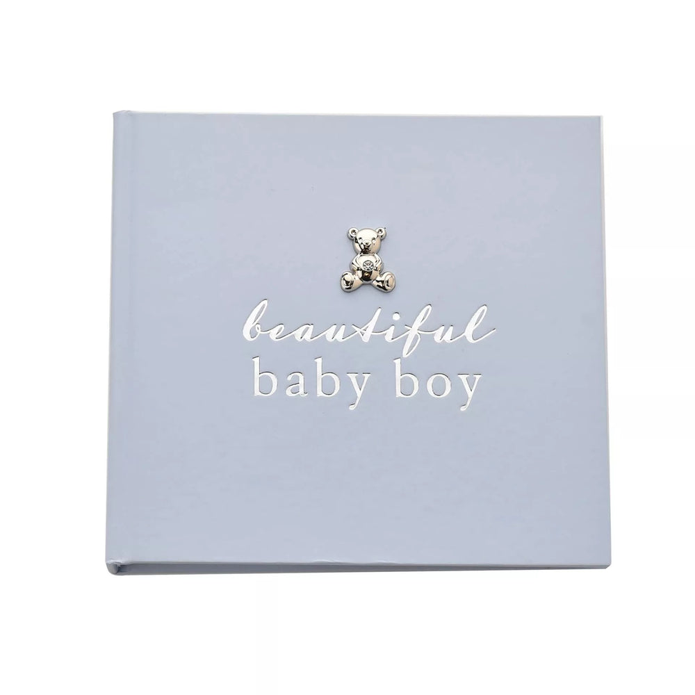 Widdop & Co Bambino photo album keepsake for a baby boy, featuring a charming cover with baby-themed design and decorative details.
