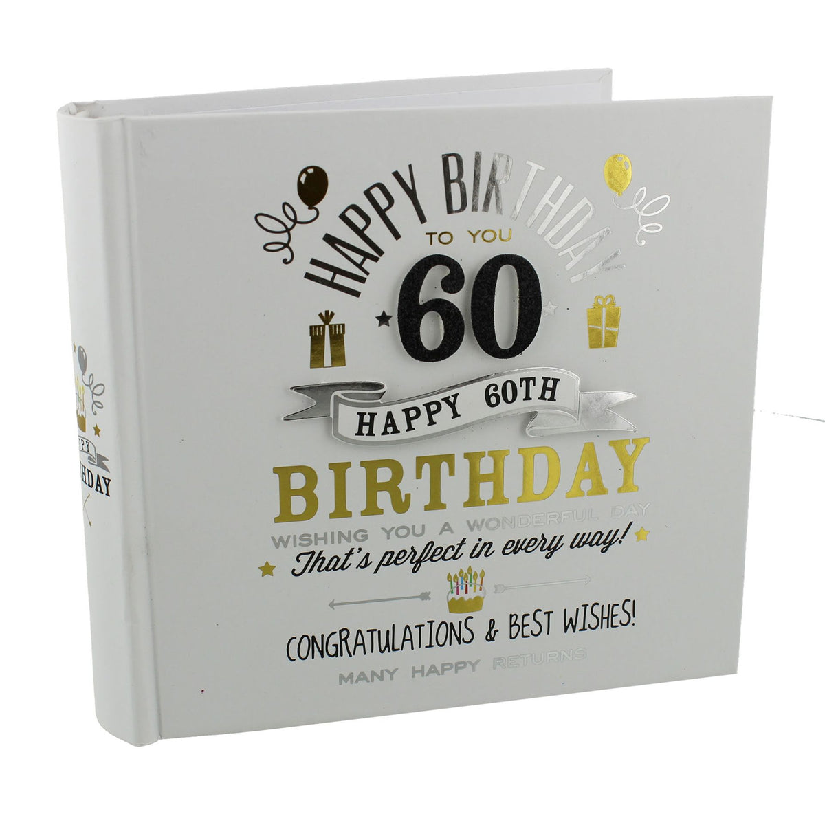 Widdop & Co 4x6-inch milestone birthday boy photo album with decorative cover, perfect for 60th birthday memories.