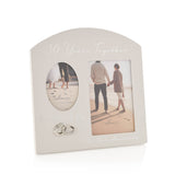 Widdop & Co Add to Boardsamore arched double photo frame for 30th anniversary, featuring elegant design and space for two photos.