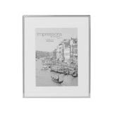 Widdop & Co Impressions silverplated 5x7 photo frame with white border, elegant display for cherished photos.