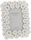 Widdop & Co Impressions white resin daisy photo frame holding a 4x6 inch photo, decorative floral design, tabletop display