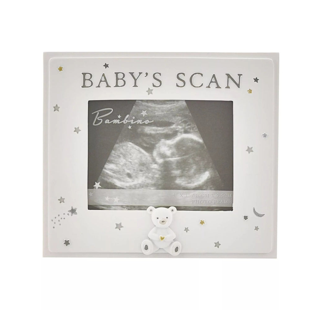 Widdop & Co Bambino resin baby scan photo frame, 4x3 inches, featuring a cute baby-themed design for cherished memories.
