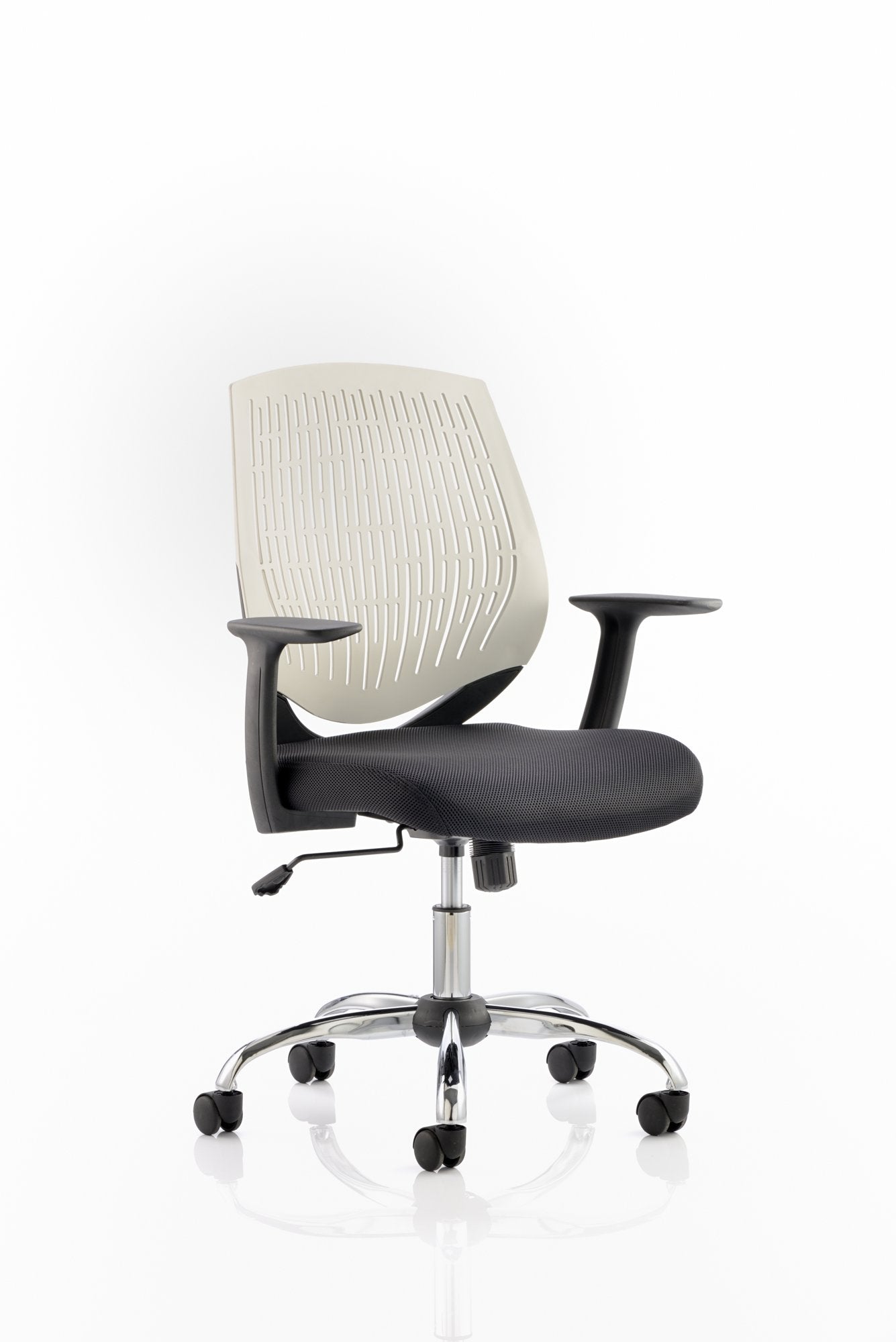 Dura Medium Back Task Operator Office Chair With Arms White Back/Black Airmesh Seat - OP000022 DD