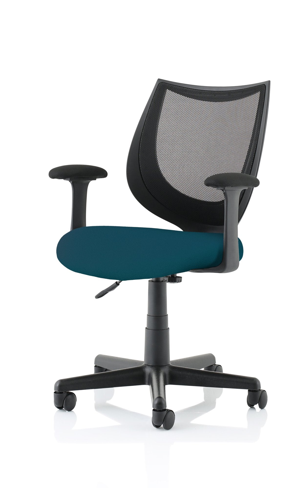 Camden Black Mesh Chair in Maringa Teal KCUP1522 DD