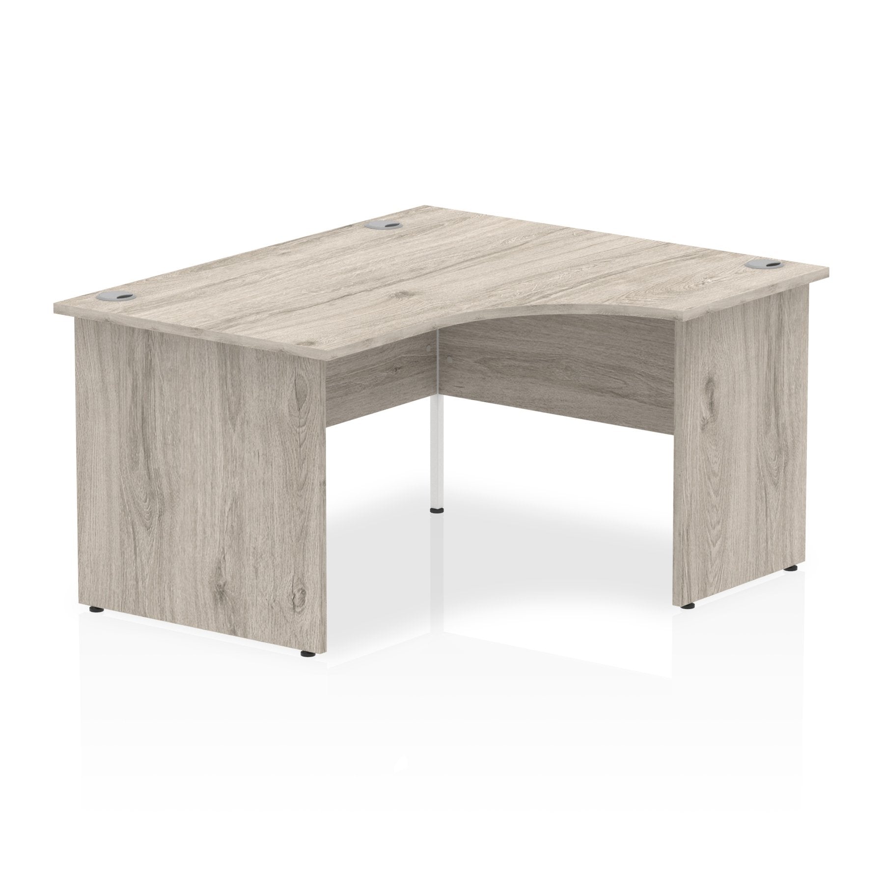 Impulse 1400mm Right Crescent Desk Grey Oak Top Panel End Leg I003873 DD