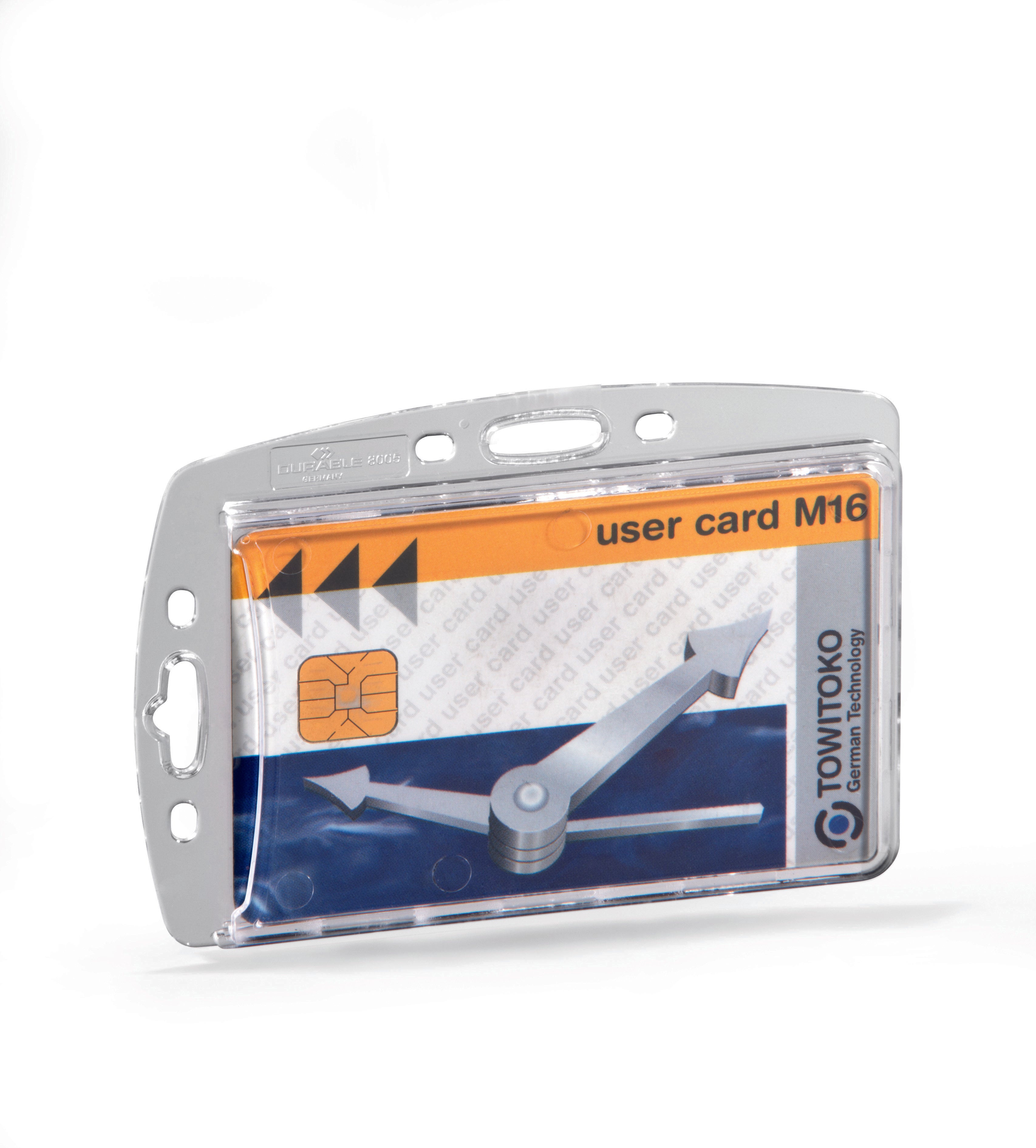 Durable Enclosed Security Pass Holder 54x87mm Holds 1 ID/Security Card Transparent (Pack 50) - 999108012