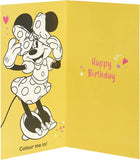 3rd Birthday Card for Girls - Minnie Mouse Birthday Card - Age 3 Birthday Card - Disney Birthday Card - Badge Included, Multi (698243-0-1)