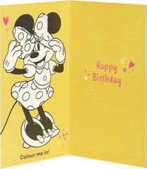 3rd Birthday Card for Girls - Minnie Mouse Birthday Card - Age 3 Birthday Card - Disney Birthday Card - Badge Included, Multi (698243-0-1)