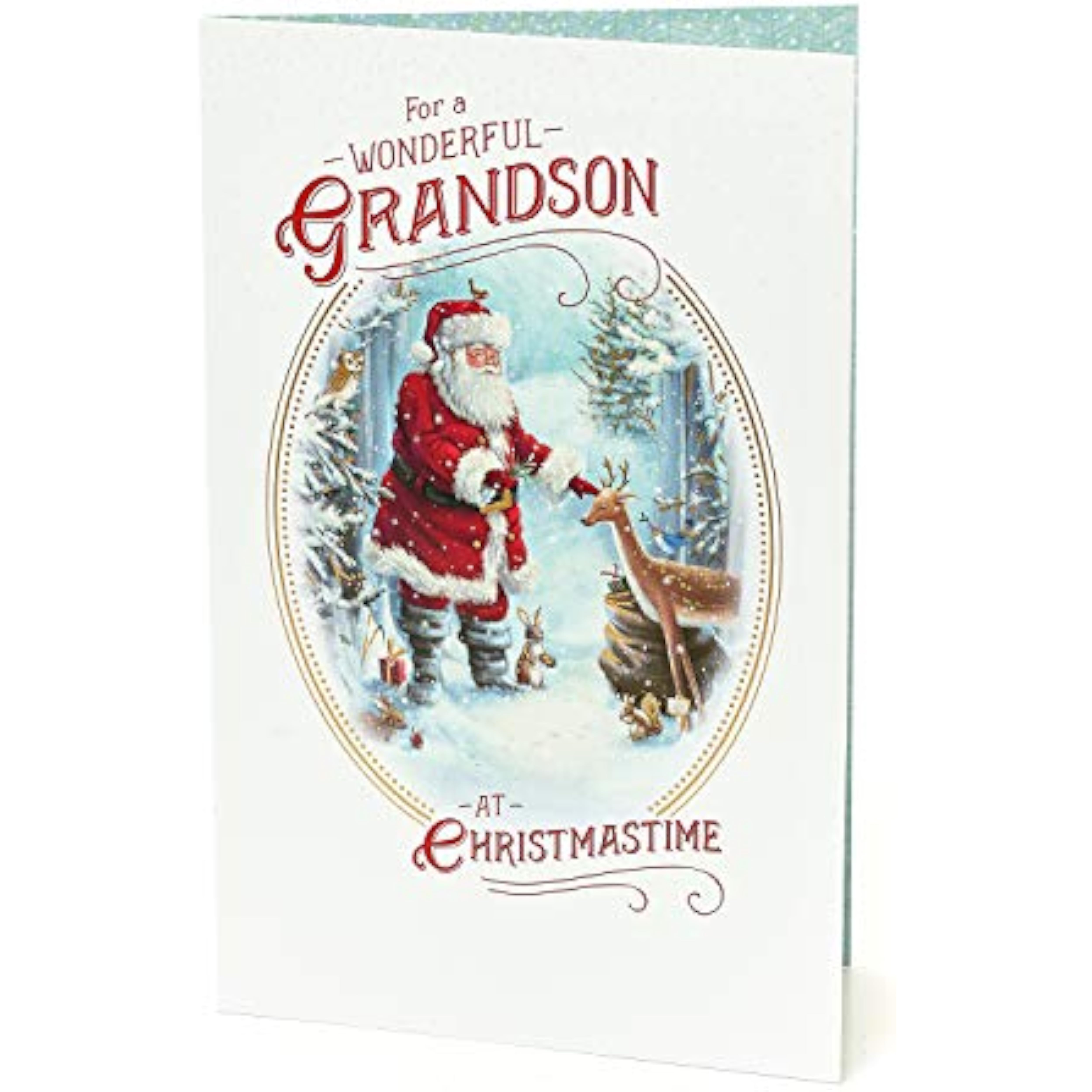Traditional Grandson Christmas Card