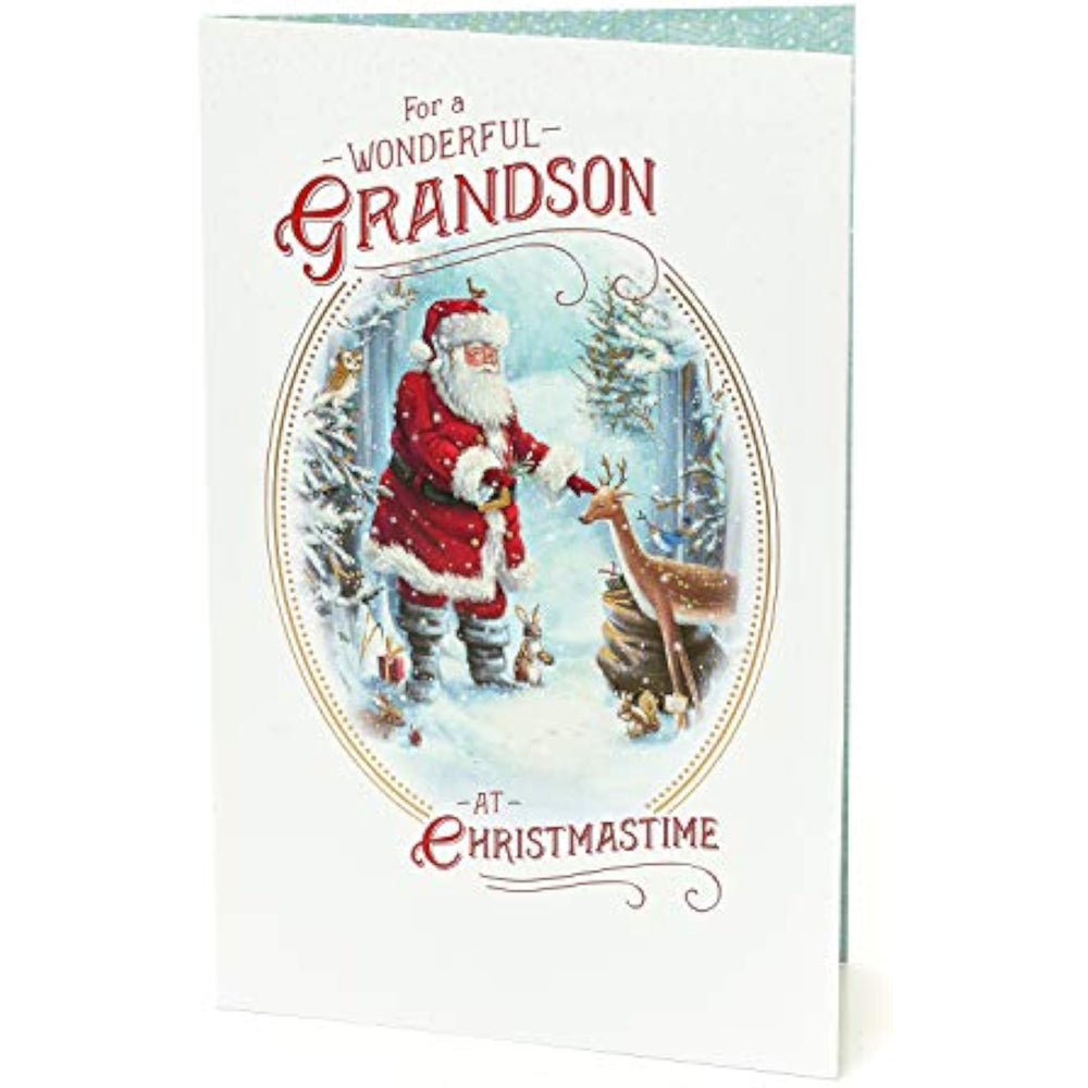 Traditional Grandson Christmas Card