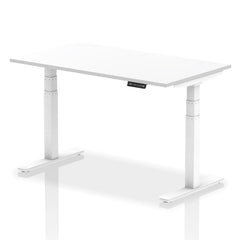 Dynamic Air 1400 x 800mm Height Adjustable Desk White Top White Leg HA01030 DD