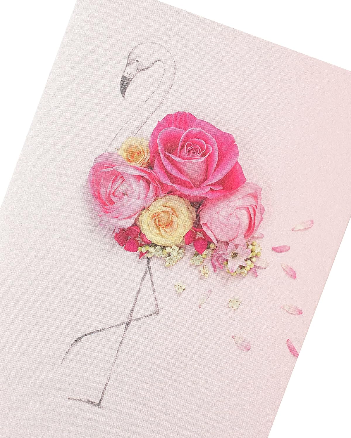 Pink Floral Flamingo Birthday Card