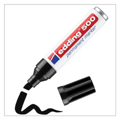 edding 500 Permanent Marker Chisel Tip 2-7mm Line Black (Pack 10) - 4-500001