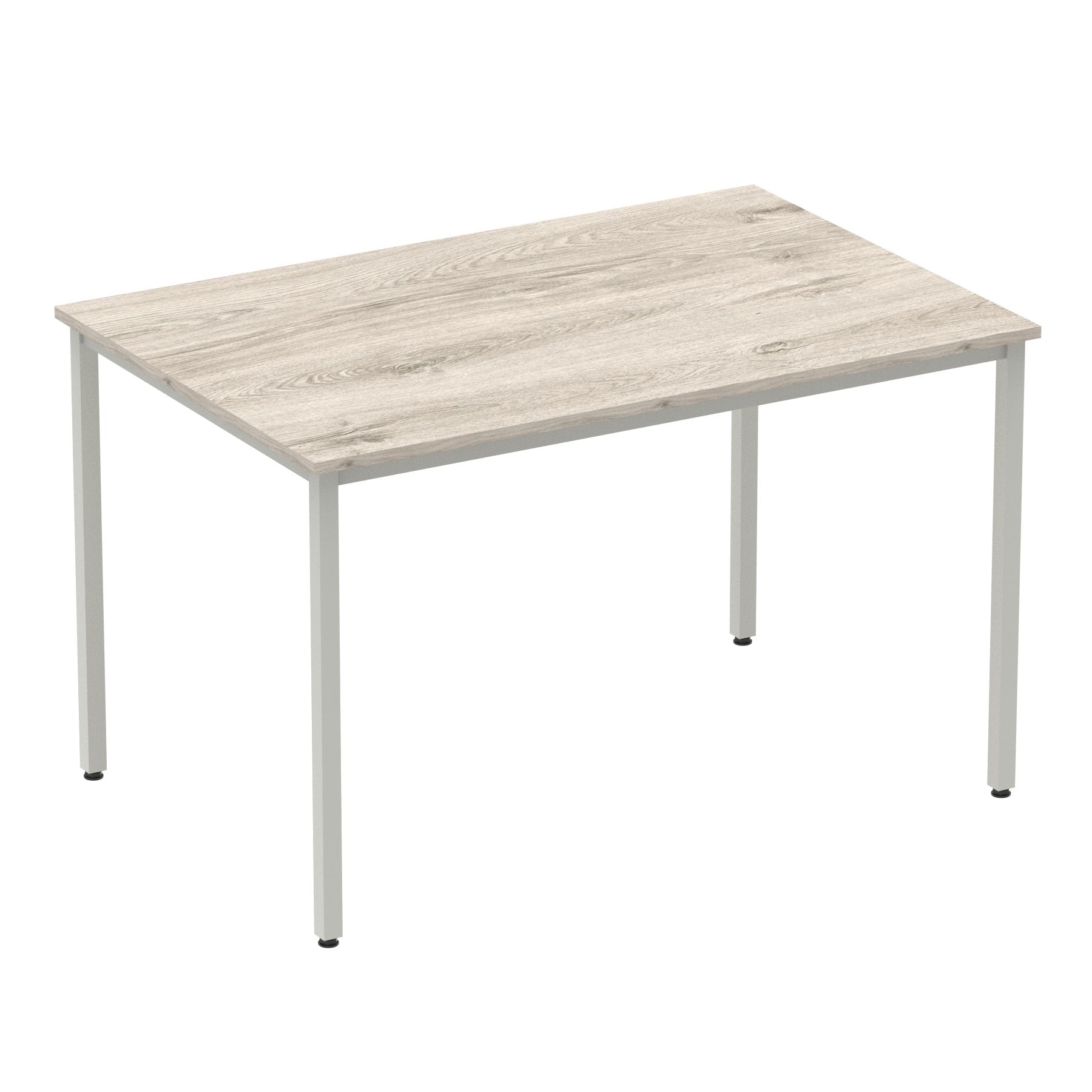 Impulse 1200mm Straight Table Grey Oak Top Silver Box Frame Leg I003260 DD