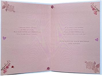 Words & Wishes wife greeting card featuring elegant floral design and heartfelt message, perfect for special occasions.