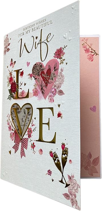 Words & Wishes wife greeting card featuring heartfelt message and elegant design, perfect for expressing love and appreciation.