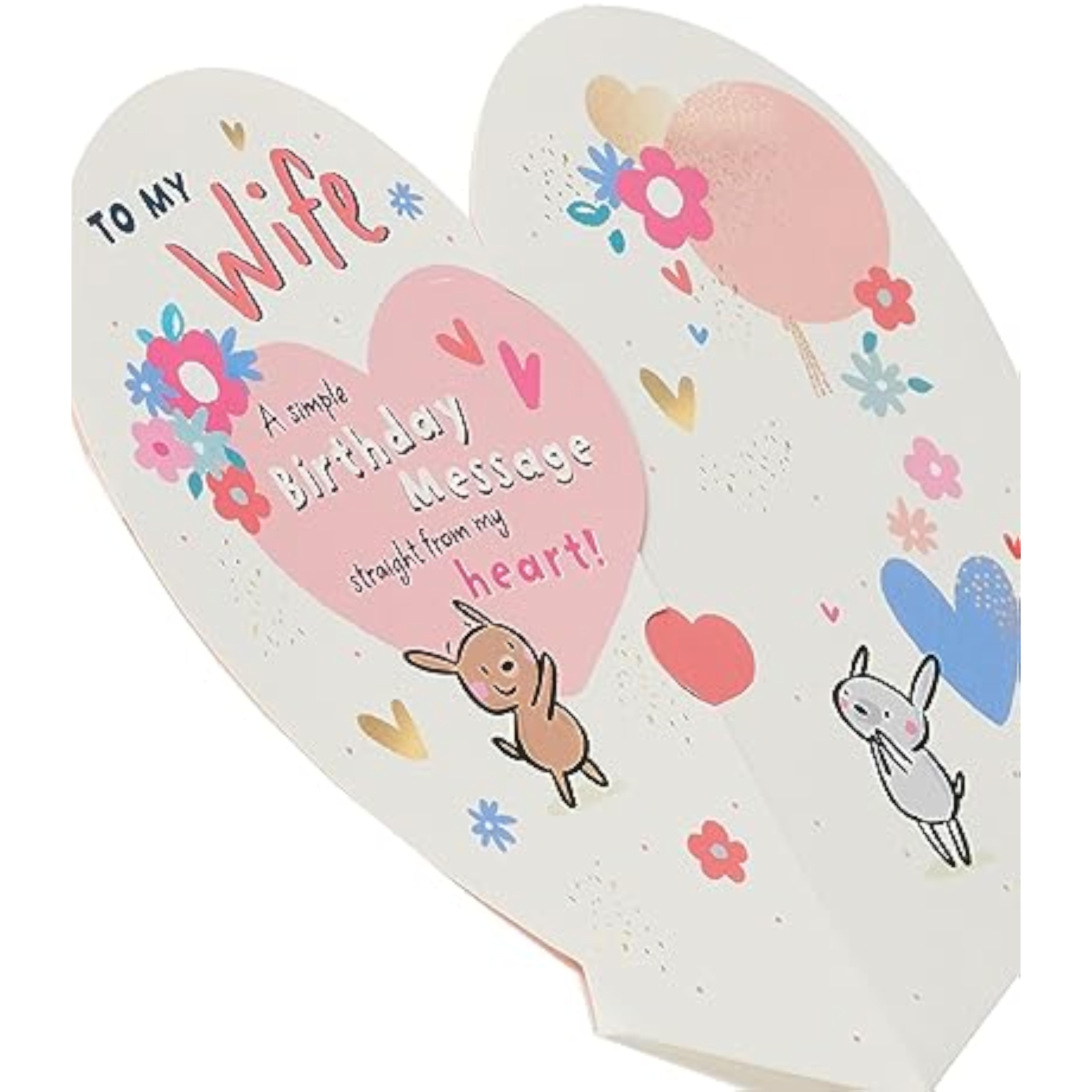 Pop-Up Heart Design Wife Birthday Card