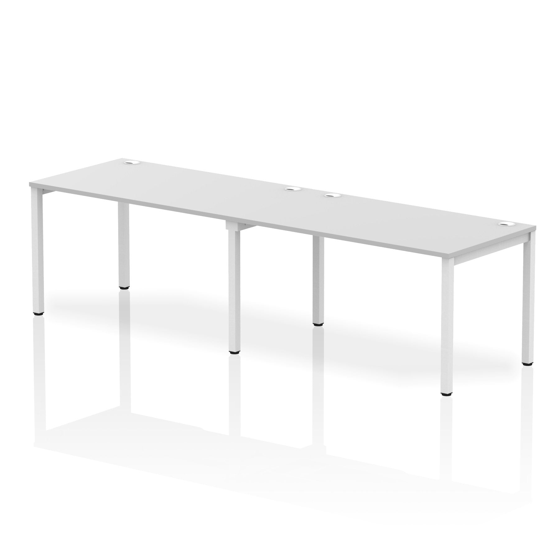 Impulse Single Row 2 Person Bench Desk W1400 x D800 x H730mm White Finish White Frame - IB00303 DD