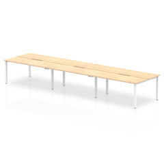 Evolve Plus 1200mm Back to Back 6 Person Desk Maple Top White Frame BE279 DD