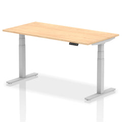 Dynamic Air 1600 x 800mm Height Adjustable Desk Maple Top Silver Leg HA01015 DD