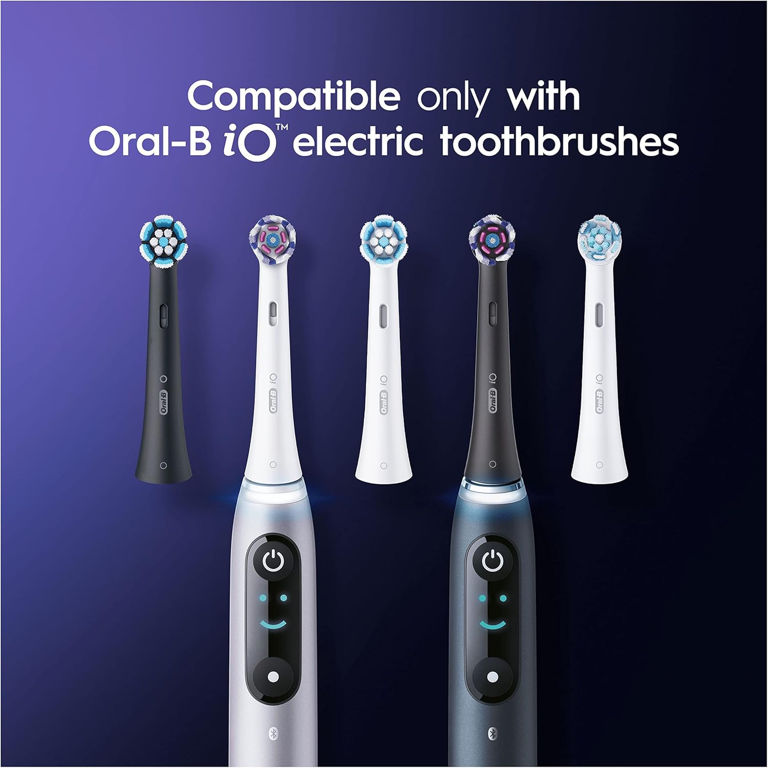 Oral-B iO Radiant White Replacement Brush Heads – Black, 6 Pack