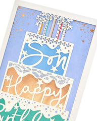 Contemporary Cake Design Son Birthday Card