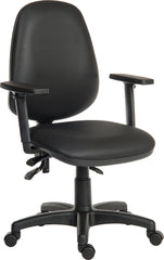 Teknik Office Practica PU Wipe Clean Operator Office Chair With Nylon Base and Adjustable Armrests Black - 9400/0280 DD