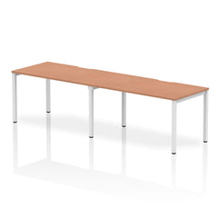 Dynamic Evolve Plus 1400mm Single Row 2 Person Desk Beech Top White Frame BE353 DD