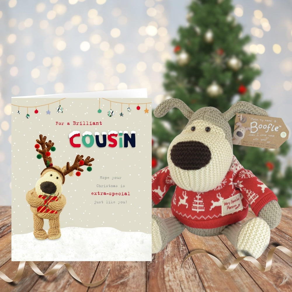 Boofle Brilliant Cousin – Adorable Cute Reindeer Christmas Greeting Card
