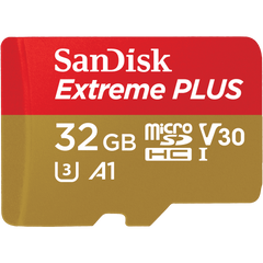 SanDisk Extreme Plus 32GB Class 10 UHS-I-U3 Micro SDHC Memory Card and Adapter