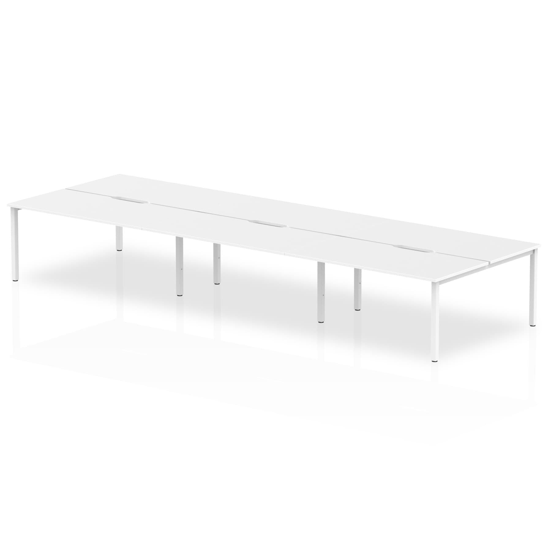 Evolve Plus 1600mm Back to Back 6 Person Desk White Top White Frame BE266 DD