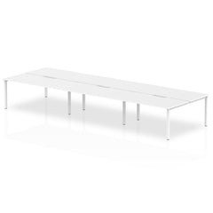 Evolve Plus 1600mm Back to Back 6 Person Desk White Top White Frame BE266 DD