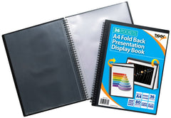 Tiger A4 Fold Back Display Book 36 Pocket Black - 301784
