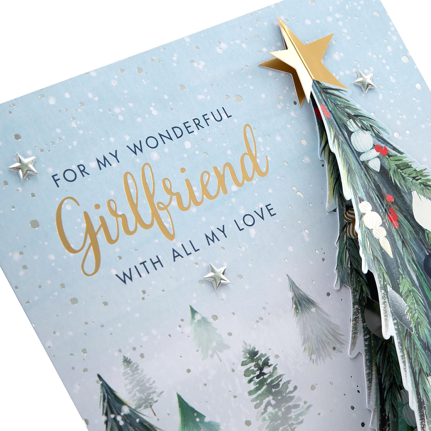 Hallmark Boxed Christmas Card for Girlfriend – Classic Winter Scene with Tree Design