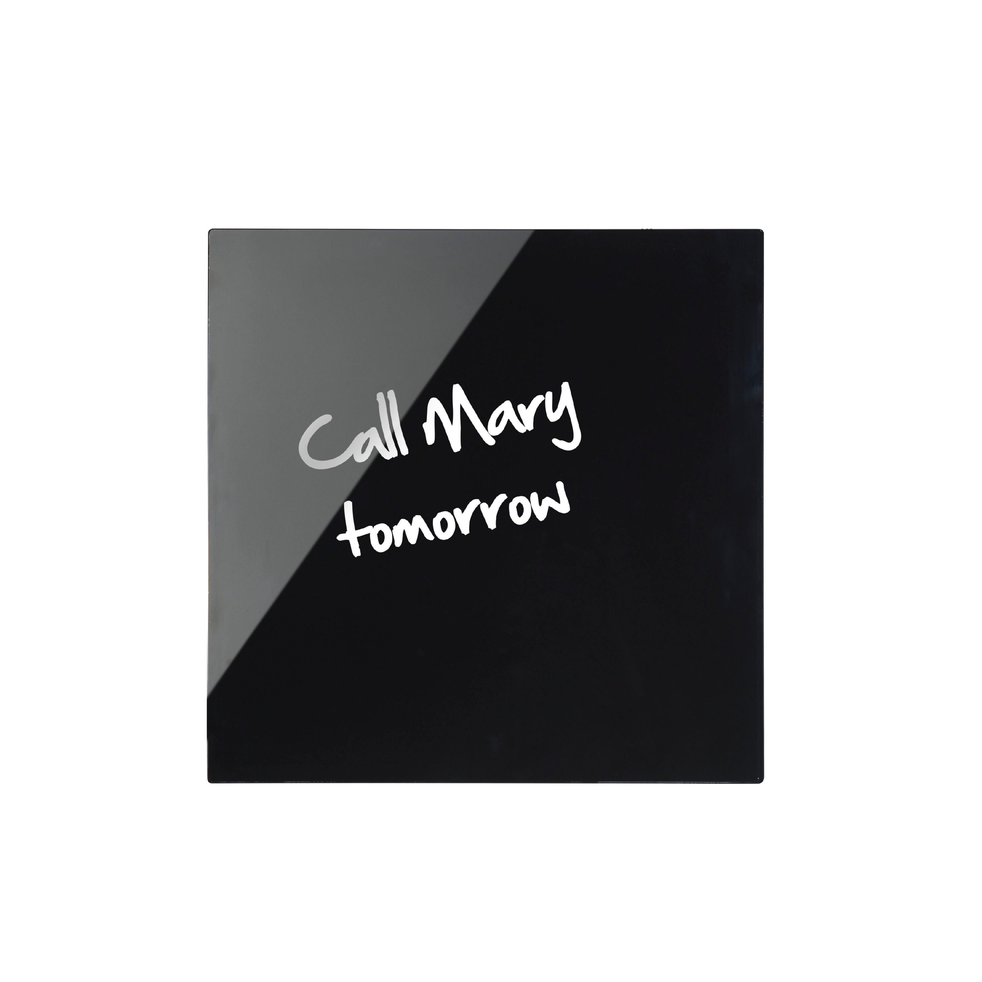 Bi-Office Magnetic Glass Whiteboard Memo Tile 480x480mm Black - GL150201 DD