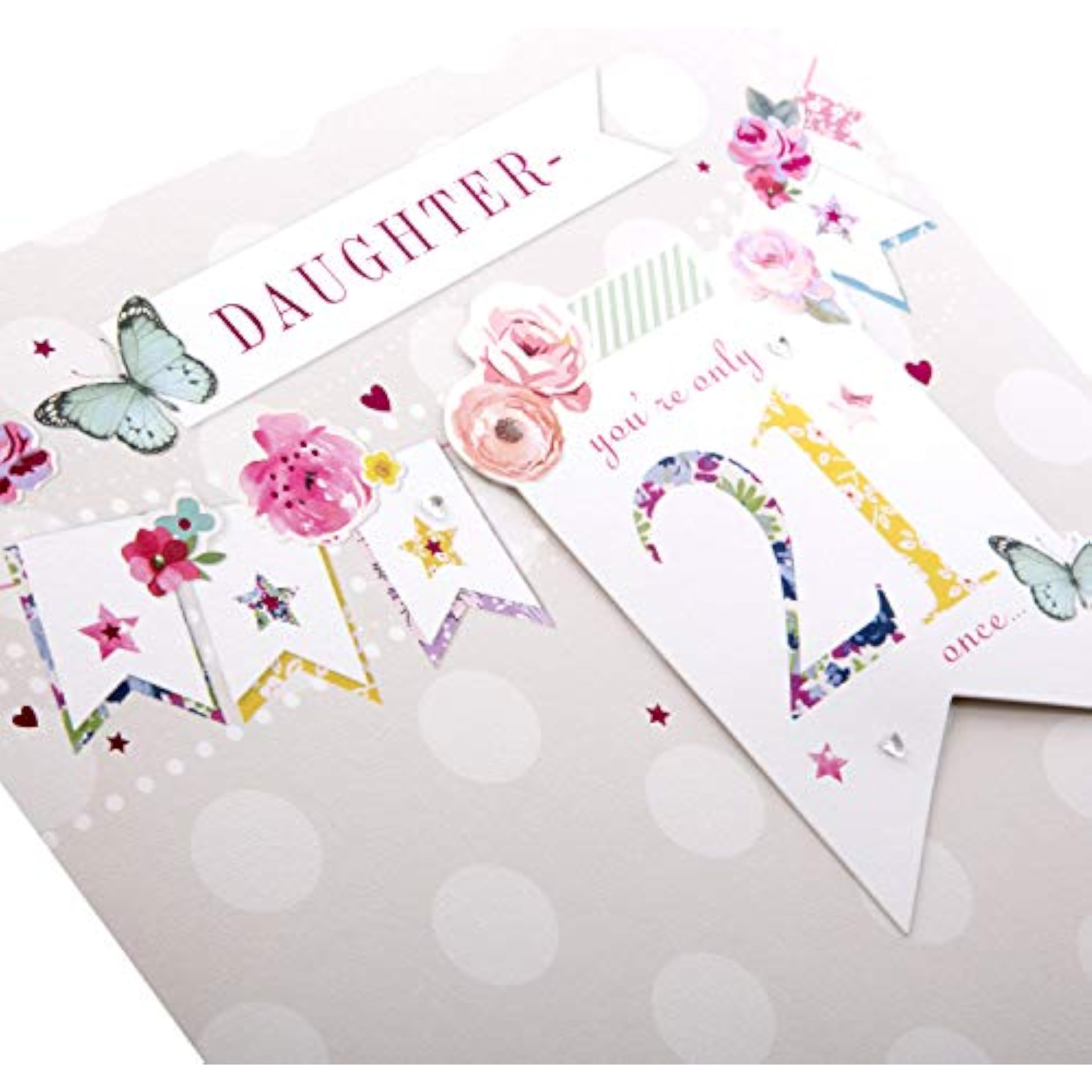 21st Daughter Bunting Design Birthday Card